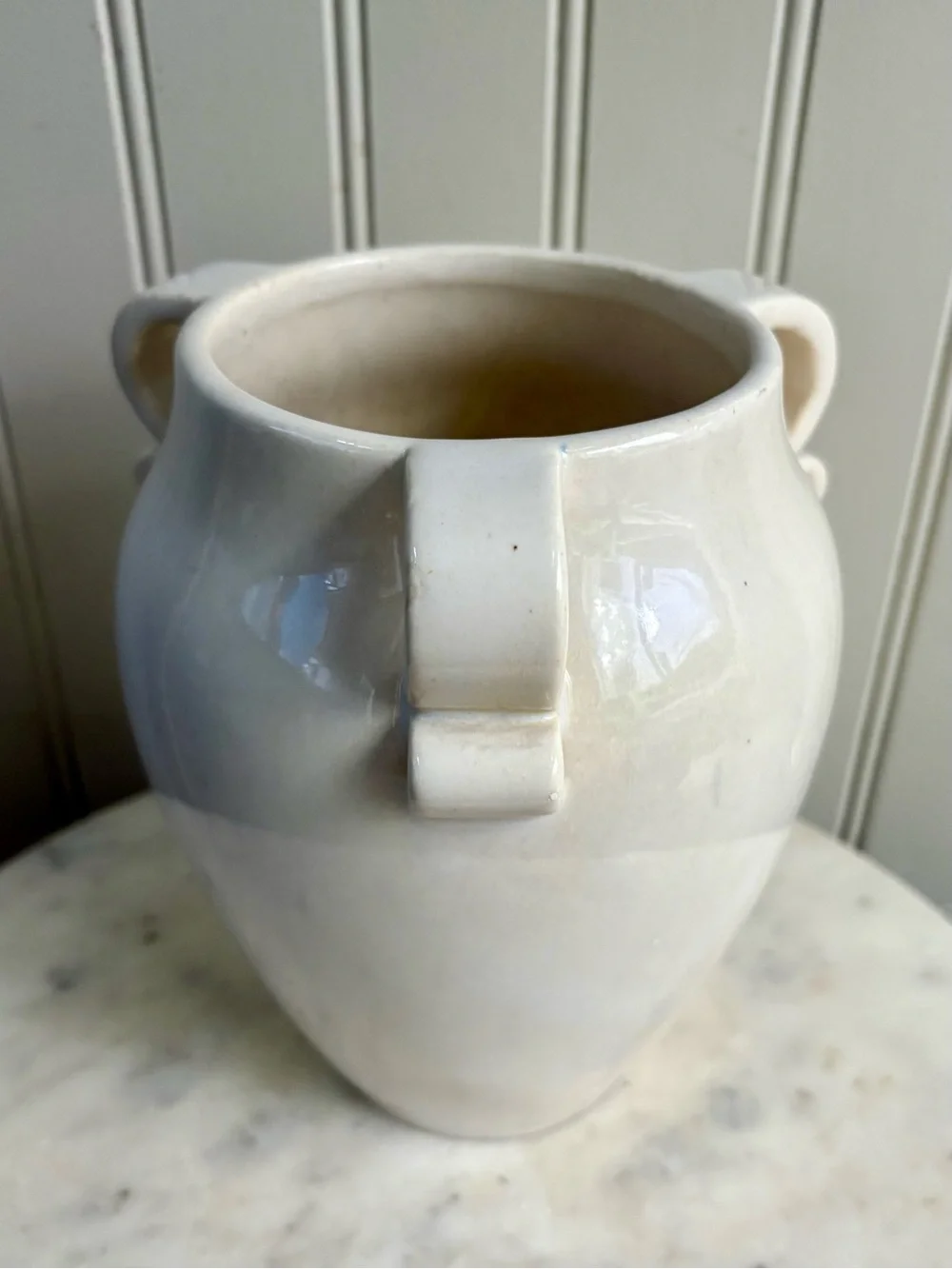 Vintage Fulper Pottery Vase #887 w/3 Ribbon Handles Circa 1930s Collectible VTG